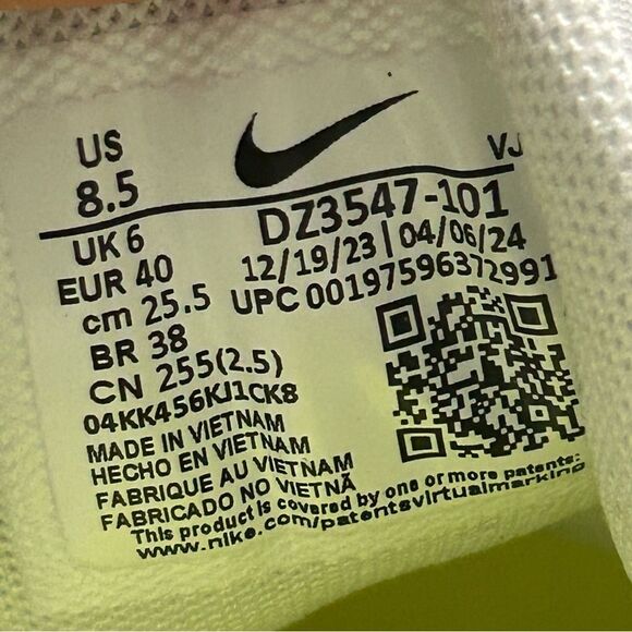 NIKE Air Zoom Versair white platform lace up shoes sneakers women’s 8.5 new - Picture 4 of 9